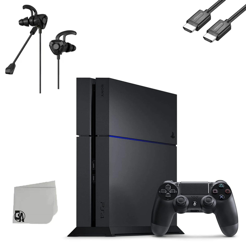 Sony PlayStation 4 Original 500GB Matte Black Gaming Console + G9 Earbuds With Microphone BOLT AXTION Bundle Used
