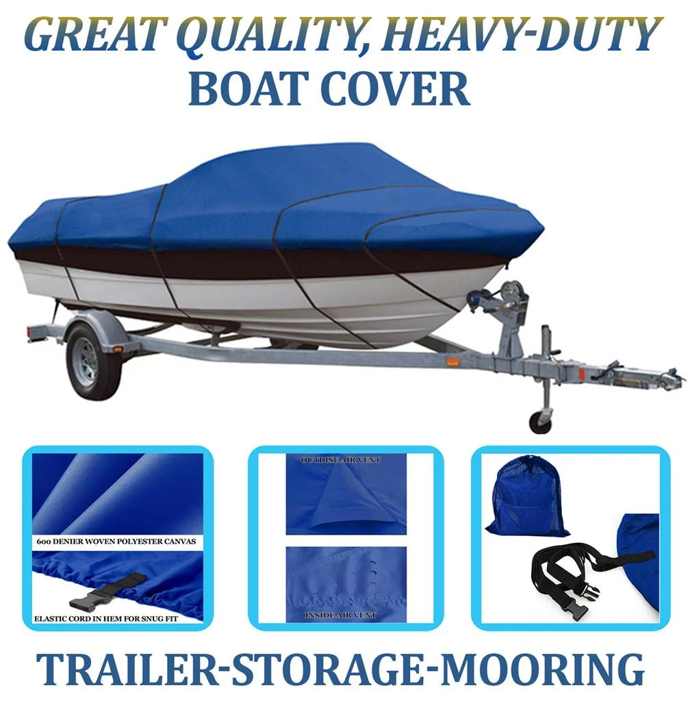 BLUE, GREAT QUALITY BOAT COVER Compatible for DELTA/GREGOR SUPER SEAHAWK 20 O/B 1999