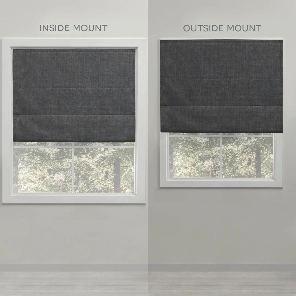 Exclusive Home Ricardo Total Blackout Roman Shade, 23"x64", Grey