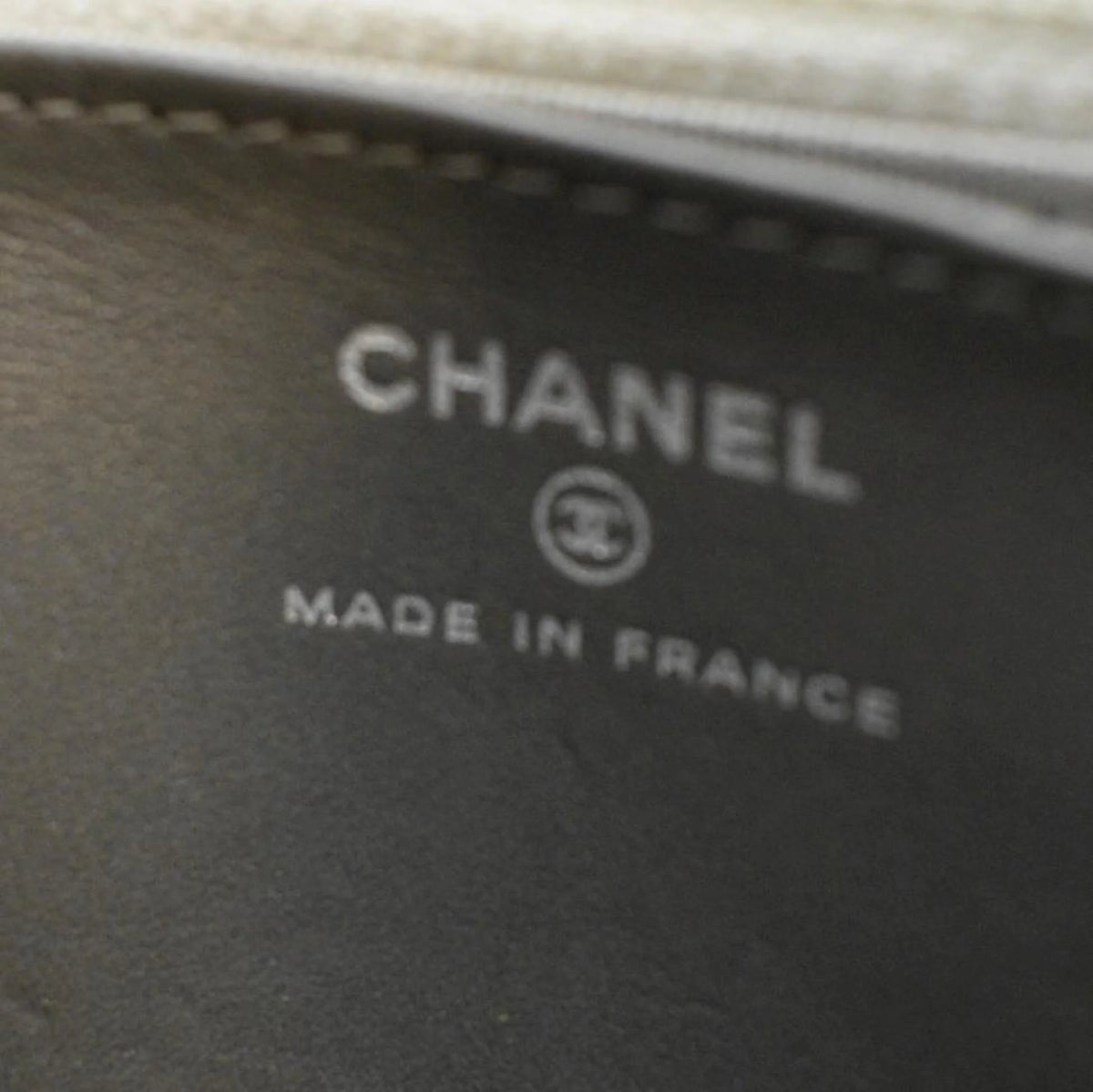 Previously Owned CHANEL Classic 2.55 Reissue Space Charm Quilted Canvas WOC Crossbody Bag Light Grey