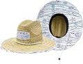 Shells Kids Fabric Pattern Print Straw Children's Sunhat, Boy & Girl, Ages 3+, Lifeguard Hat, Beach, Swim, Cruise, Paddle Board, Boat, Fishing, Fits All, Malabar Hat