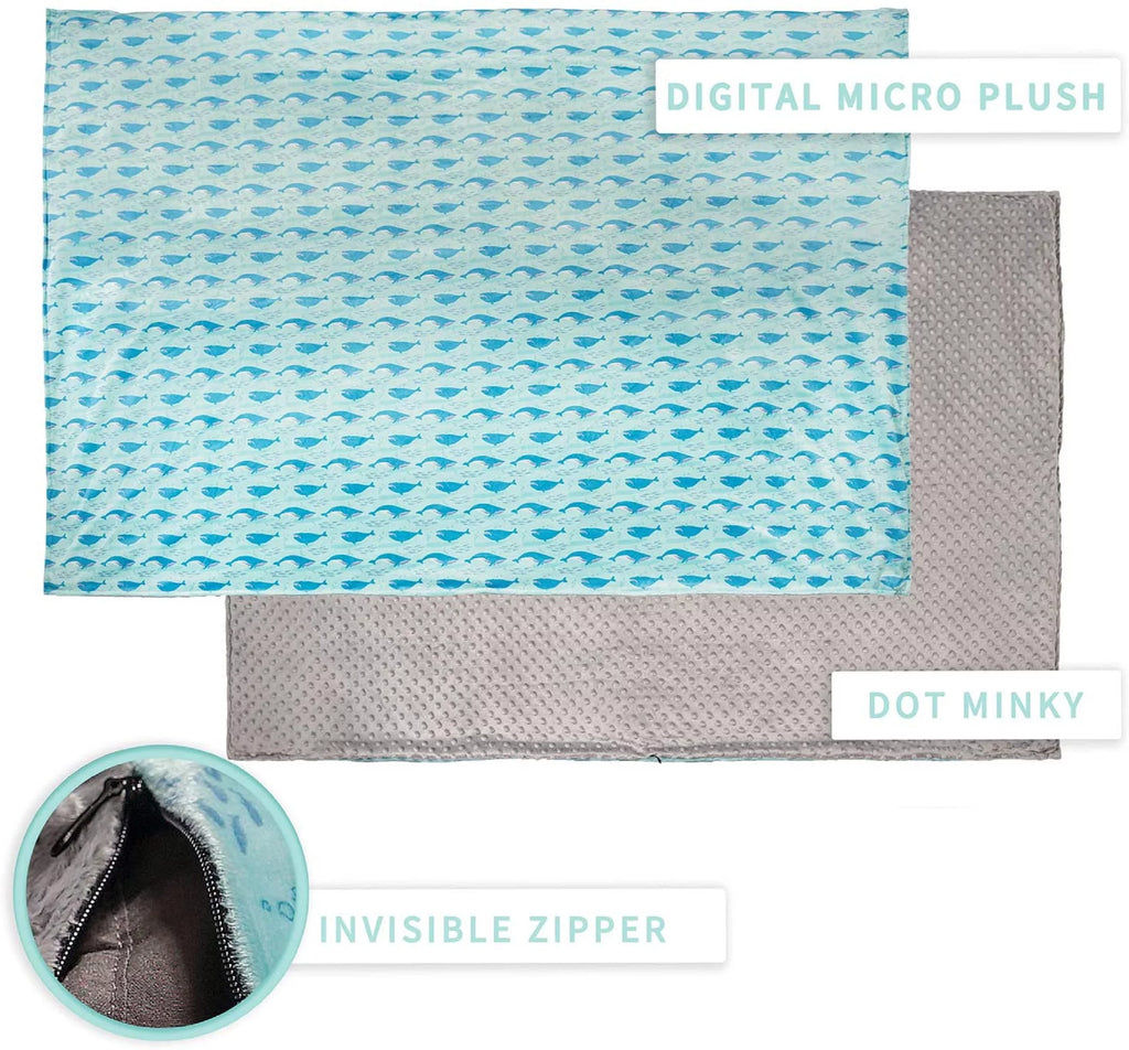 Kids Weight Blanket W/Removable Washable Duvet Cover + Eye Mask 7 lbs 41x60"