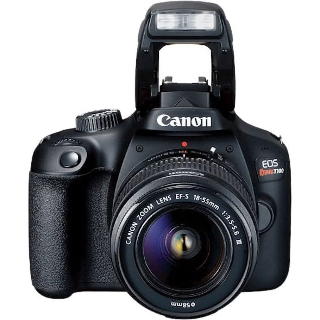 Canon EOS Rebel T100 18 Megapixel Digital SLR Camera with Lens, 0.71", 2.17", Black