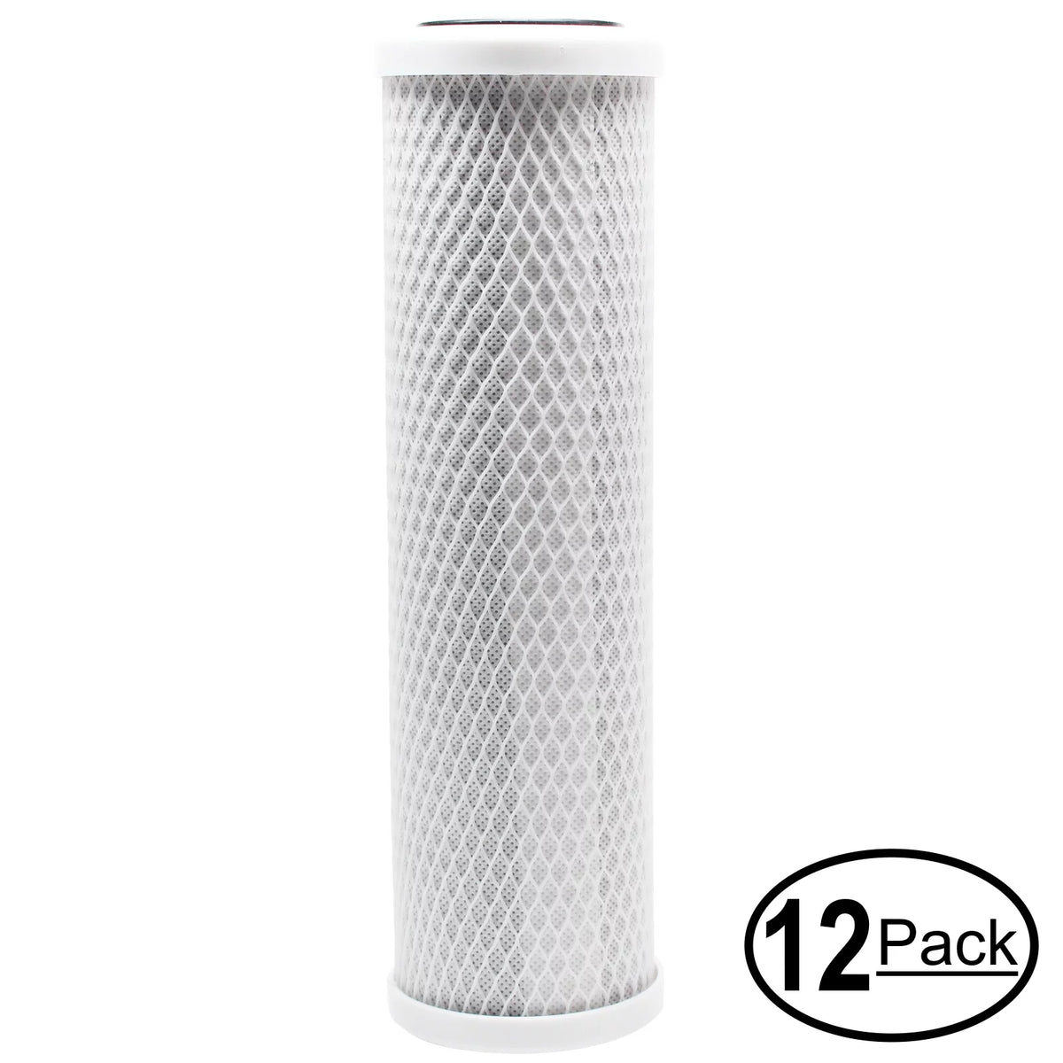 12-Pack Replacement for Crystal Quest CQE-IN-00310 Activated Carbon Block Filter - Universal 10 inch Filter for CRYSTAL QUEST Voyager Water Filter System - Denali Pure Brand