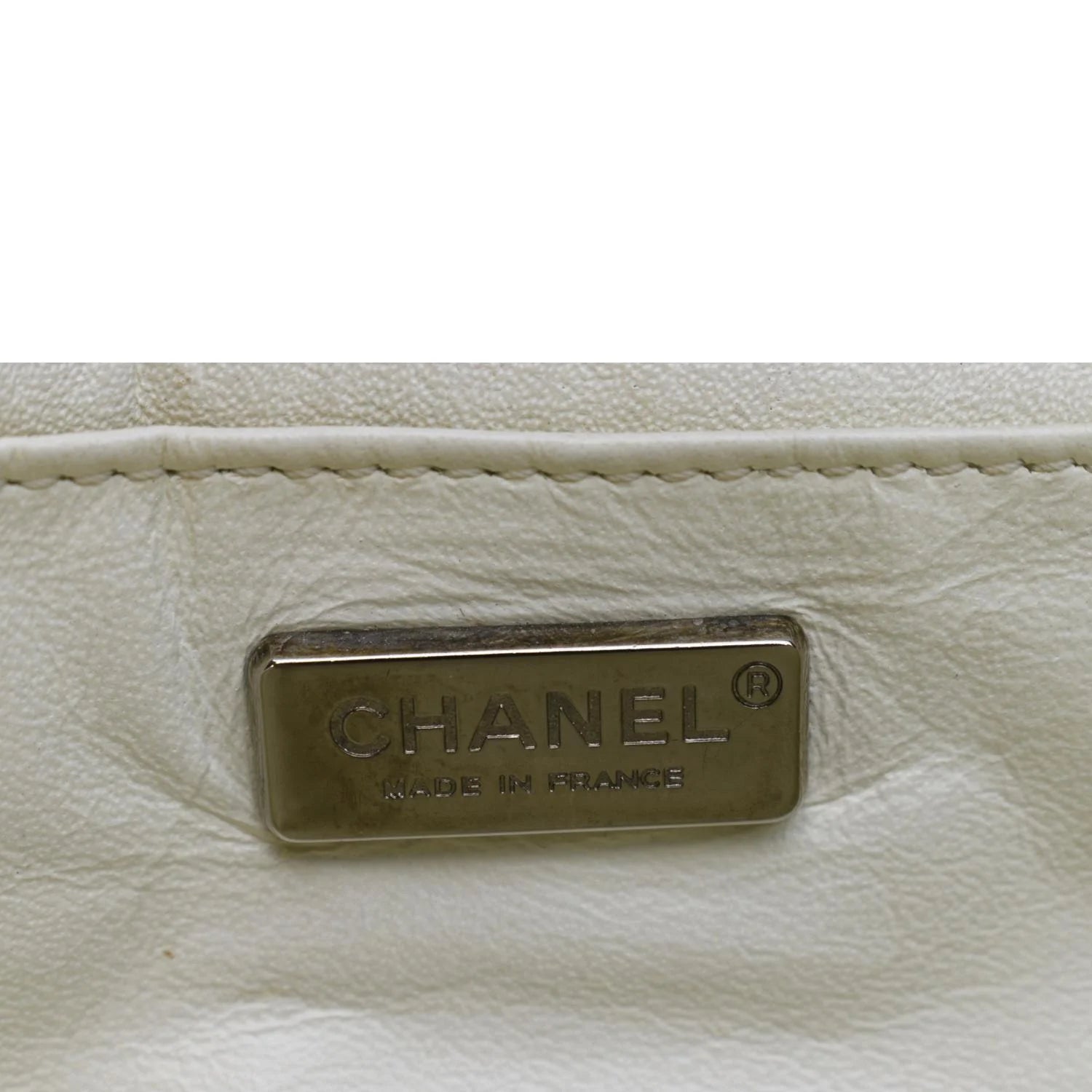 Used CHANEL Flap Python Leather Crossbody Bag Ivory