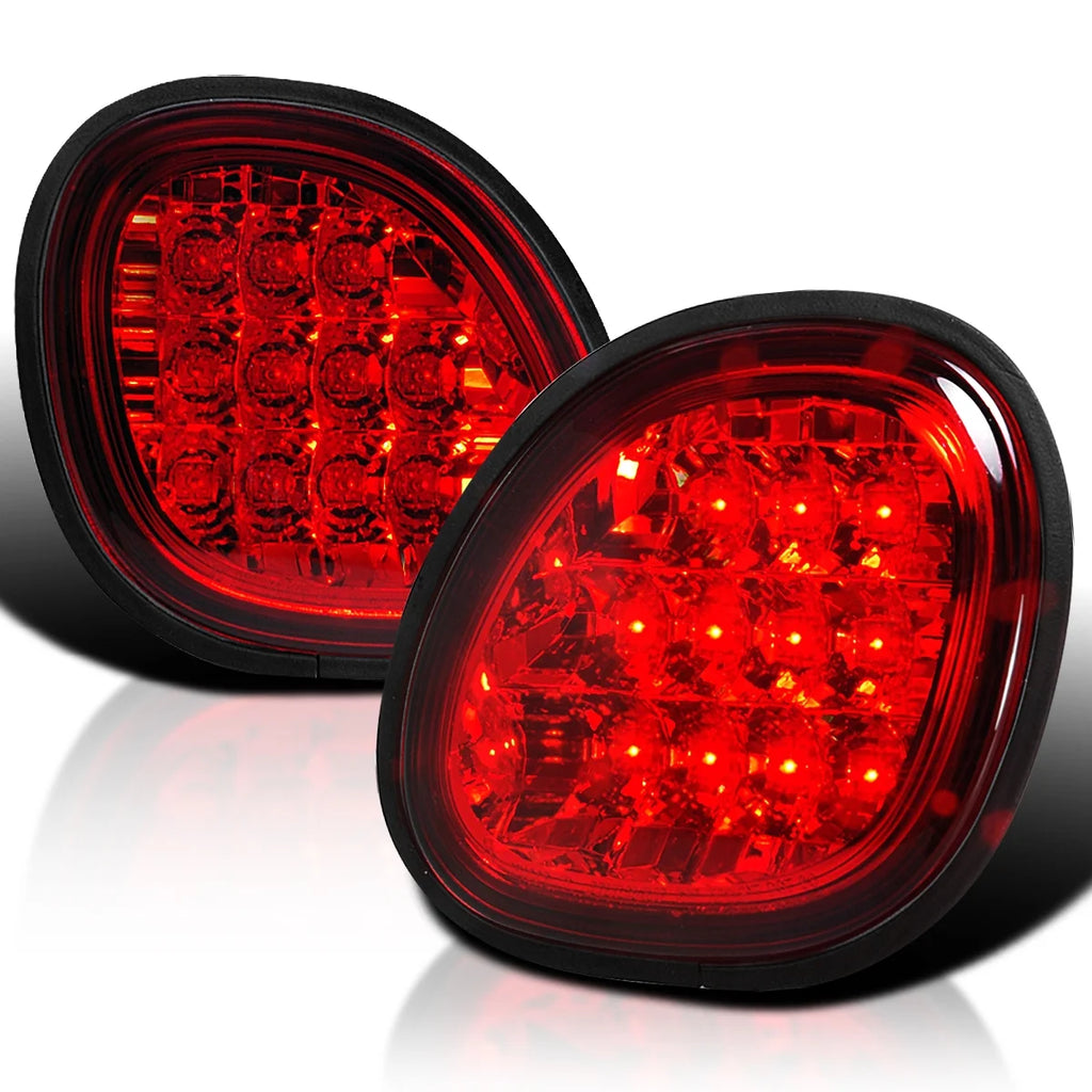 Spec-D Tuning Red Clear Lens LED Tail Lights Compatible with 1998-2005 Lexus GS300/GS400/GS430 Left + Right Pair Assembly