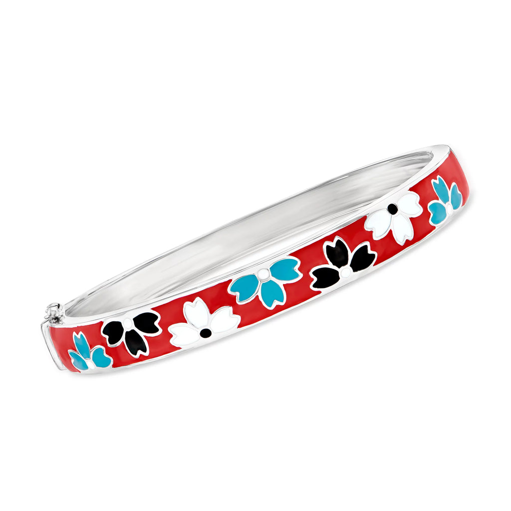 Ross-Simons "Spring Stack" Set Of 5 Bangle Bracelets in Sterling Silver, For Her, Adult