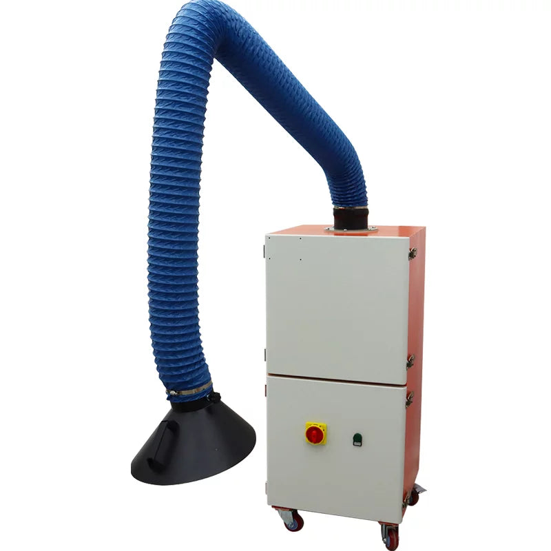EQCOTWEA Mobile Welding Smoke Purifier Single Arm Welding Fume Extractor 220V