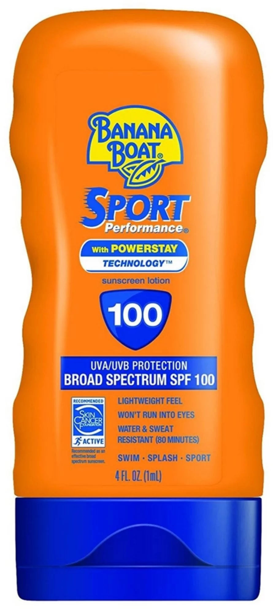 Banana Boat Sport Performance Sunscreen Lotion SPF 100 4 oz (Pack of 3)