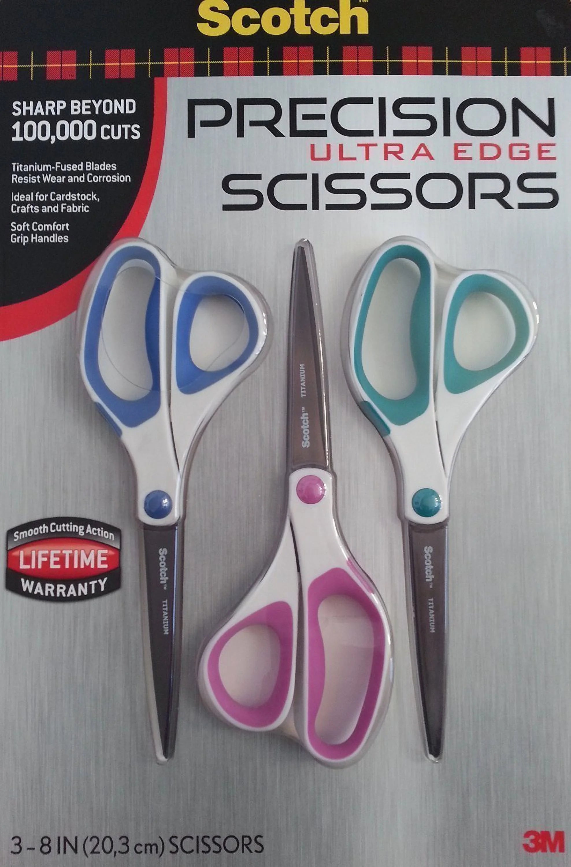 Scotch Precision Ultra Edge Scissors, 3 Pack
