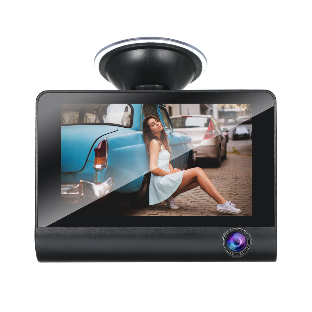 Moobody Dash Cam - 1080P Full HD Front and Rear Dual Dash Camera, 4 Inch IPS Screen, G-sensor, Loop Recording - Keep an Eye on Your Surroundings While On the Go