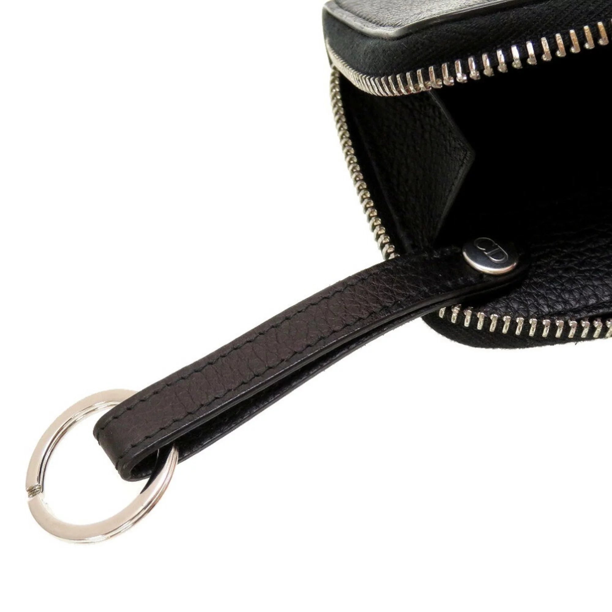 Previously Owned Dior Homme Leather Black Men's Round Coin Case (Good)