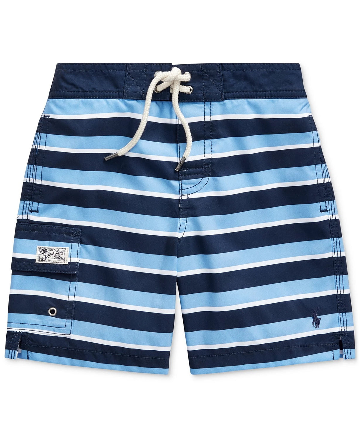 Polo Ralph Lauren BLUE MULTI Little Boys Kailua Striped Swim Trunks, US 6
