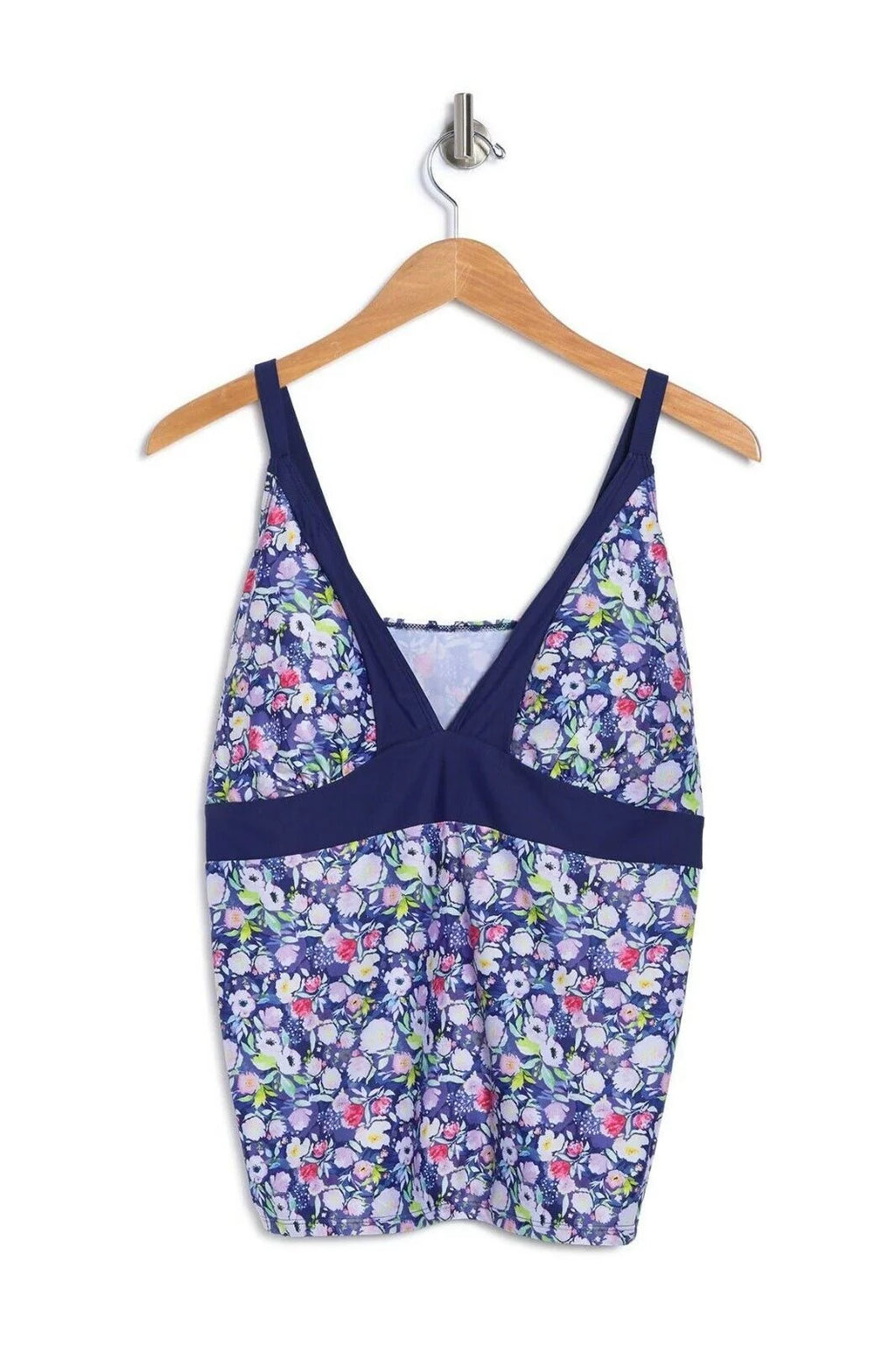 Nicole Miller Swimwear Tankini Top/Slit Skirt Bottom Women´s Size L Floral Print Colorblock