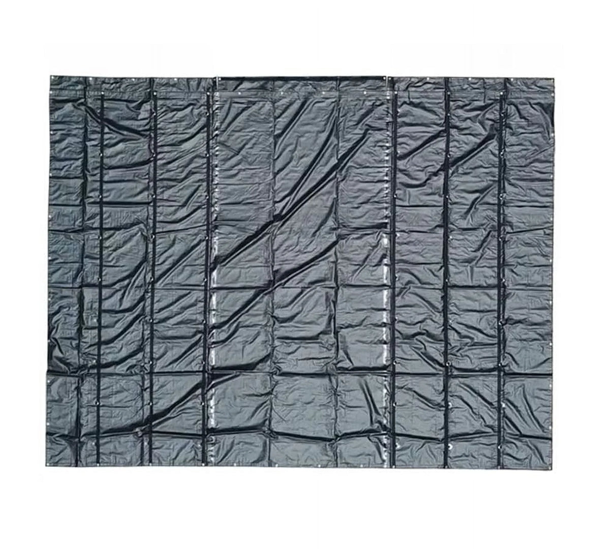 24' x 18' Black Metal Tarp for Heavy Duty Truck Cargo - 14 Oz Vinly Lightweight Flatbed Tarps with 8' Drop - Waterproof Tarp for Trailers to Protect Cargo from Wind, Rain, Snow and Sun