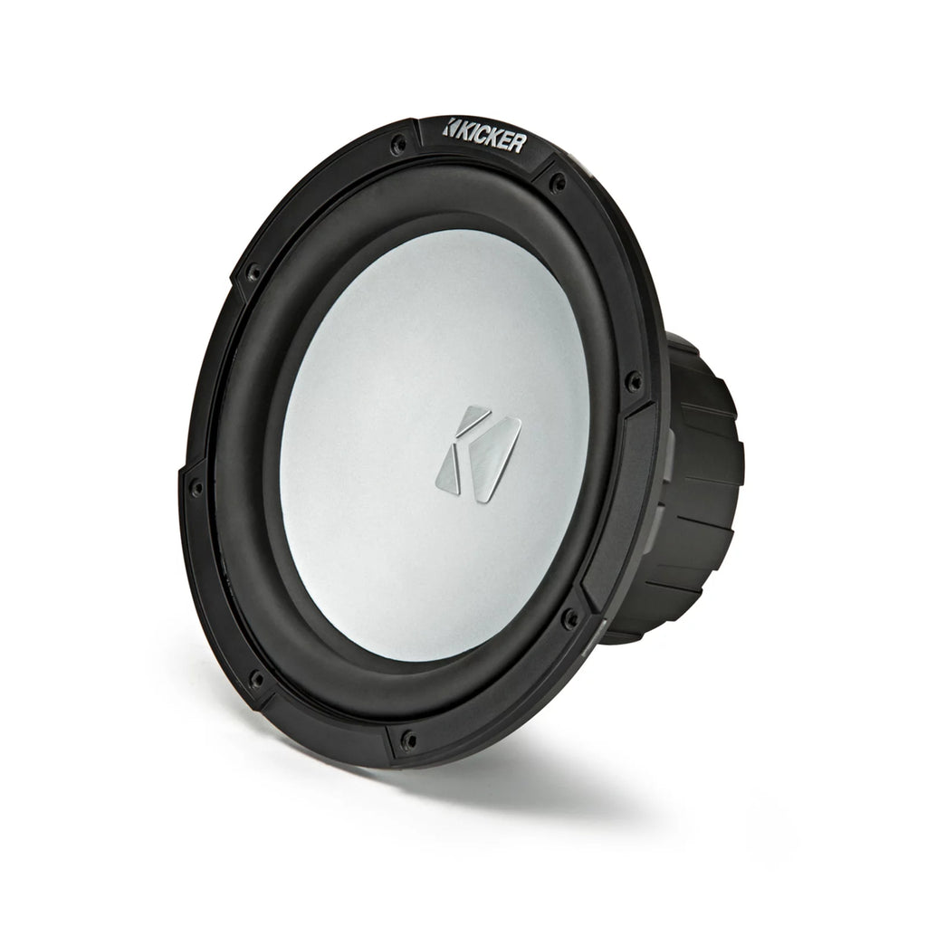 2 Kicker 45KMF104 10" Weather-Proof Subwoofers for Freeair Applications - 2 Kicker 45KMG10W 10" LED Grilles (Charcoal)
