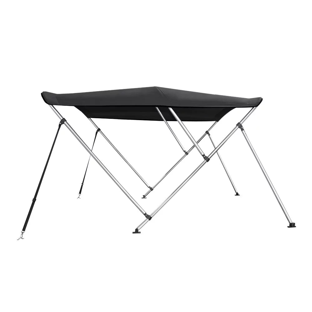 Bimini Top Boat Cover 46" High 3 Bow 79"-84" Wide 6' L Solution Dye BLACK