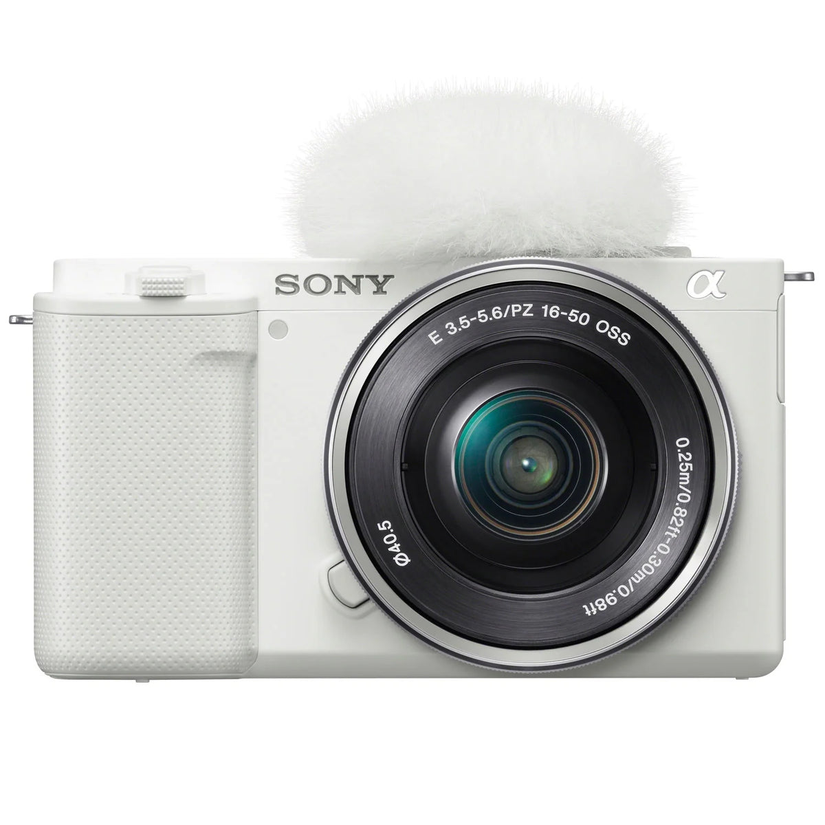 Sony ZV-E10 Mirrorless Alpha APS-C Vlog Camera 2 Lens Kit 16-50mm + 55-210mm ILCZV-E10L/W White Bundle with Deco Gear Case + Filter Set + Wide Angle & Telephoto Lenses + Extra Battery & Accessories