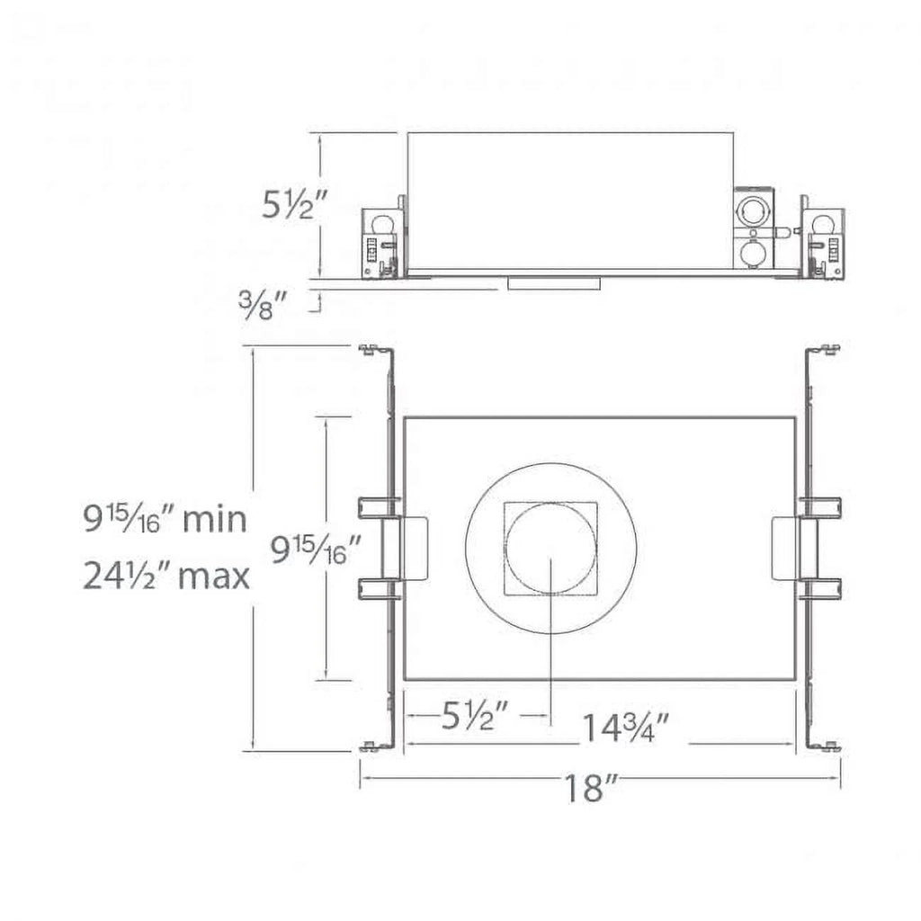 R2SNL-22EM-WAC Lighting-Volta-22W 1 LED Square Invisible Trim Recessed Housing and Emergency Backup Battery in Functional Style-11.94 Inches Wide by
