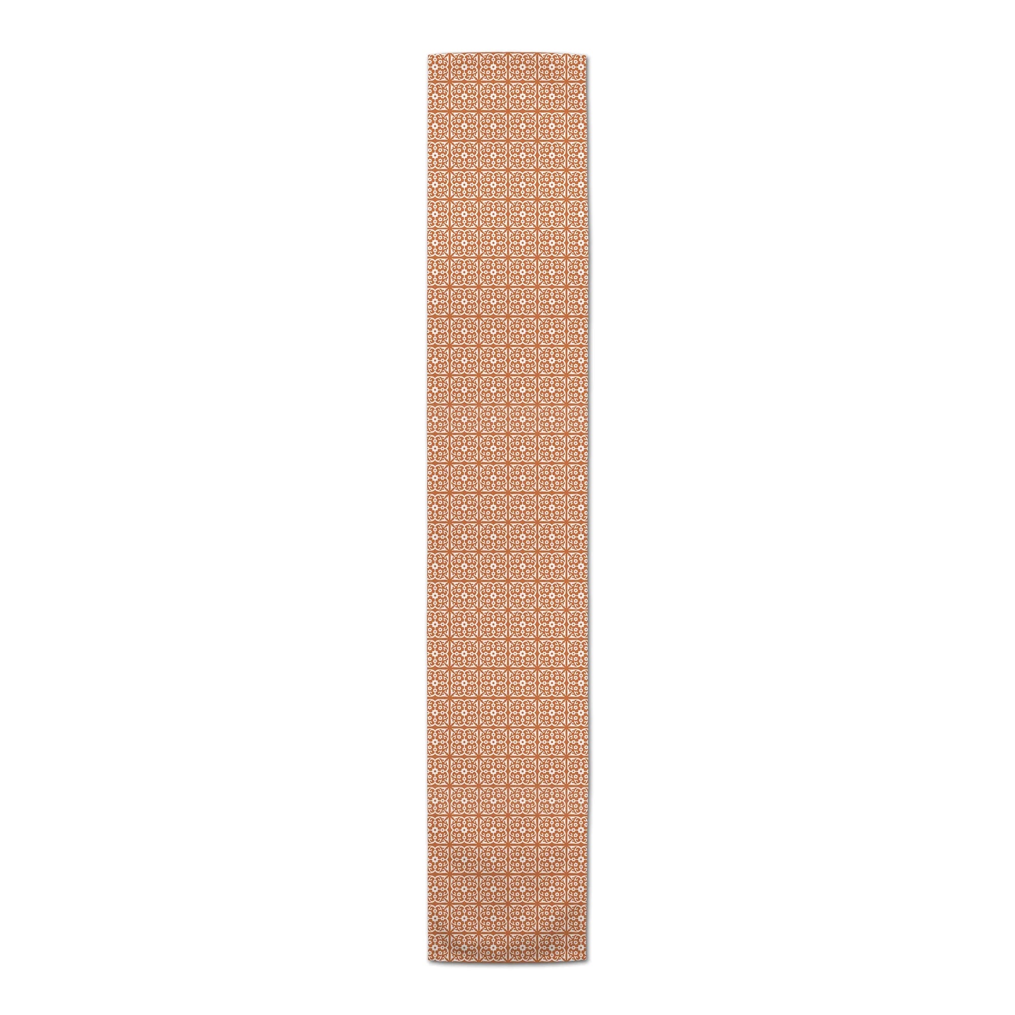 Creative Products Tile Pattern Orange 16x72 Poly Twill Table Runner