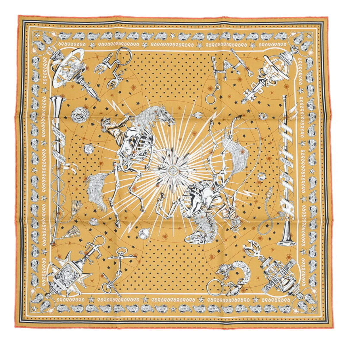 Previously Owned Hermes Carre 55 Bandana CHORUS STELLARUM 100% Silk (Like New)