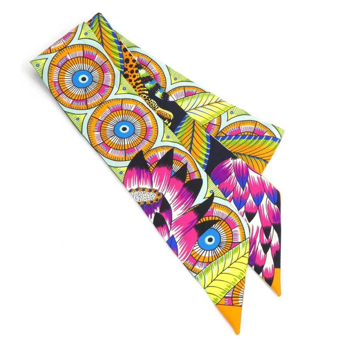 Used Hermes HERMES Scarf Muffler Twilly Silk Multicolor Female e58471f (Good)