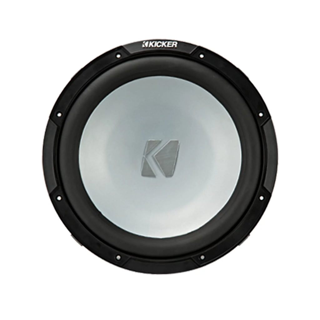 2 Kicker 45KMF104 10" Weather-Proof Subwoofers for Freeair Applications - 2 Kicker 45KMG10W 10" LED Grilles (Charcoal)