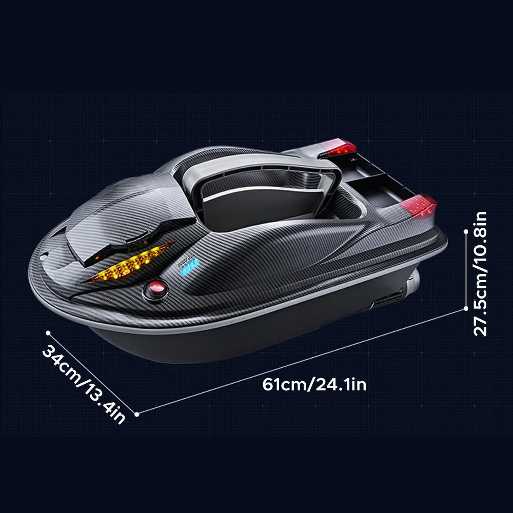 walmeck Large 3 Hopper High Speed Fishing Boat 500M 7KG Load Voice Broadcast Smart Route Correction Remote Control Bait Boat
