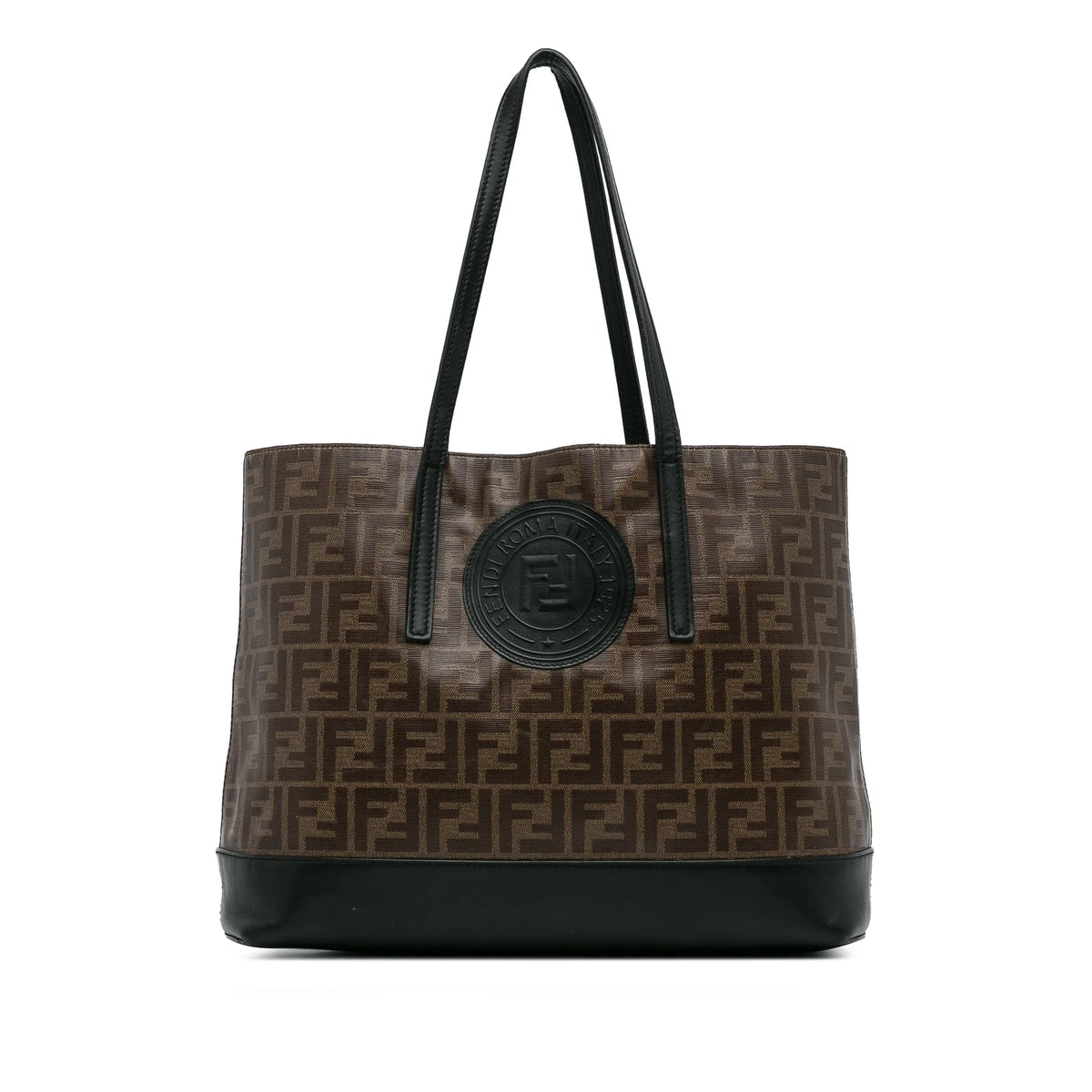 Used Authenticated Fendi Zucca Tote Bag Coated Canvas Fabric Brown Unisex (Good)