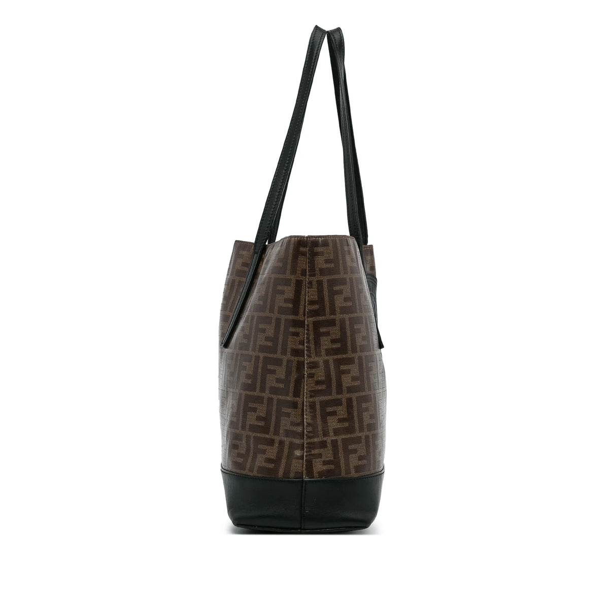 Used Authenticated Fendi Zucca Tote Bag Coated Canvas Fabric Brown Unisex (Good)