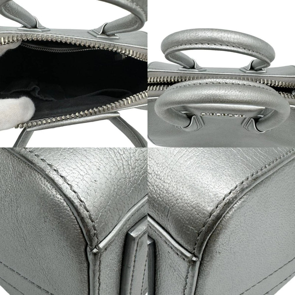 Used Givenchy Handbag Shoulder Bag Antigona Leather Silver For Her (Good)