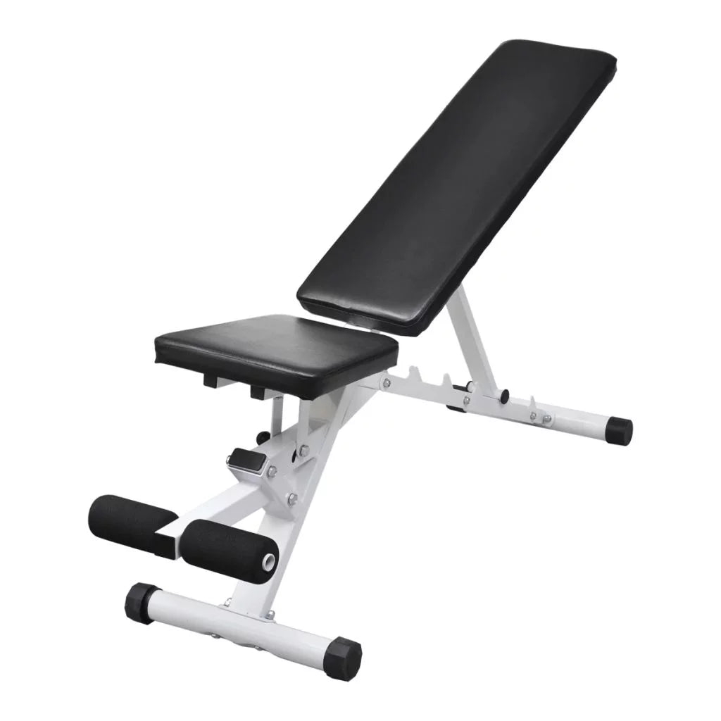 Dcenta Fitness Utility Bench Backrest Adjustable Padded Cushion Full Body Workout Strength Training Bench Exercise Equipment for Home Gym, Weight Lifting 52 x 16 x 19 Inches