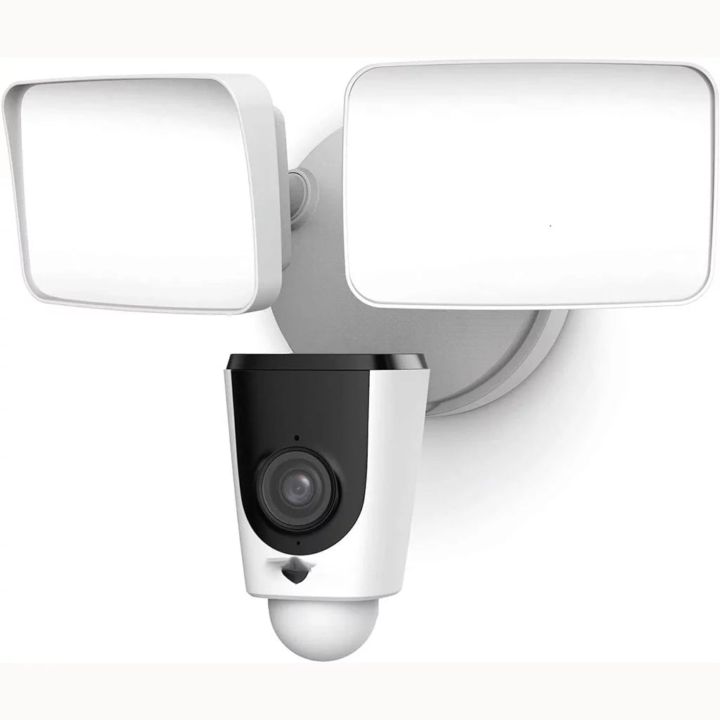 Floodlight Camera, Smart Home 1080P Security Outdoor Camera Wireless WiFi with Flood Light, Built-in Siren Alarm, 114 View, IP65 Waterproof, MicroSD & Cloud Storage,