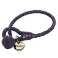 Used Bottega Veneta Ec-14203 Leather Charm Bracelet Purple,Silver (Fair)