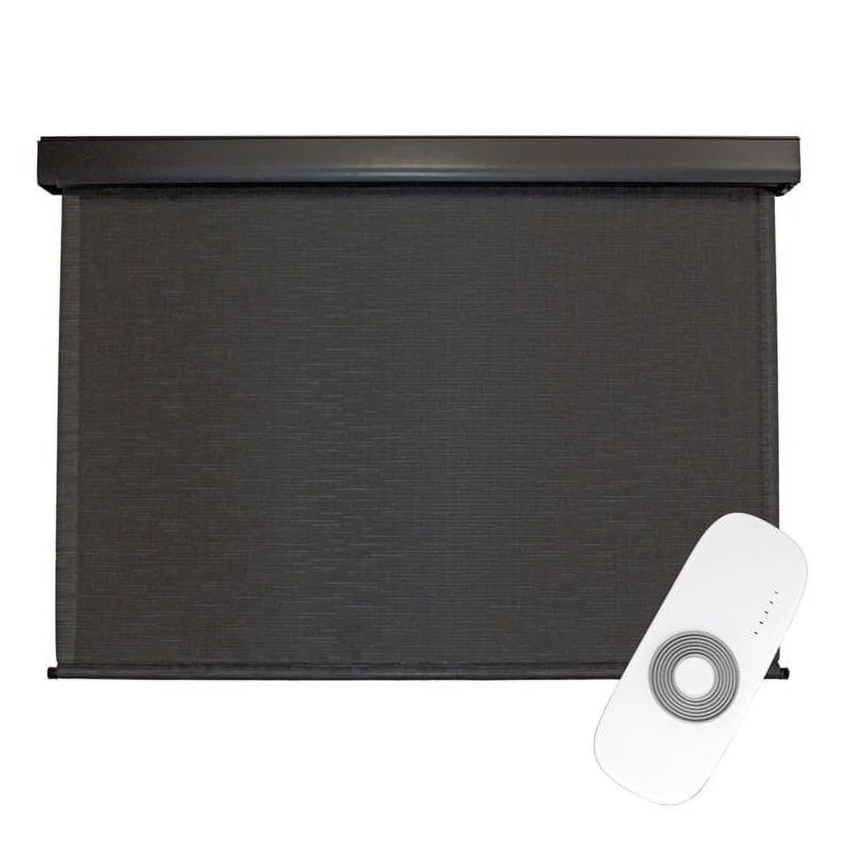 Keystone Fabrics Motorized PVC Outdoor Patio Sun Shade 10ft Wide (Dark Brown)