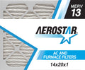 Aerostar 14x20x1 MERV  13,  Air Filter, 14x20x1, Box of 4