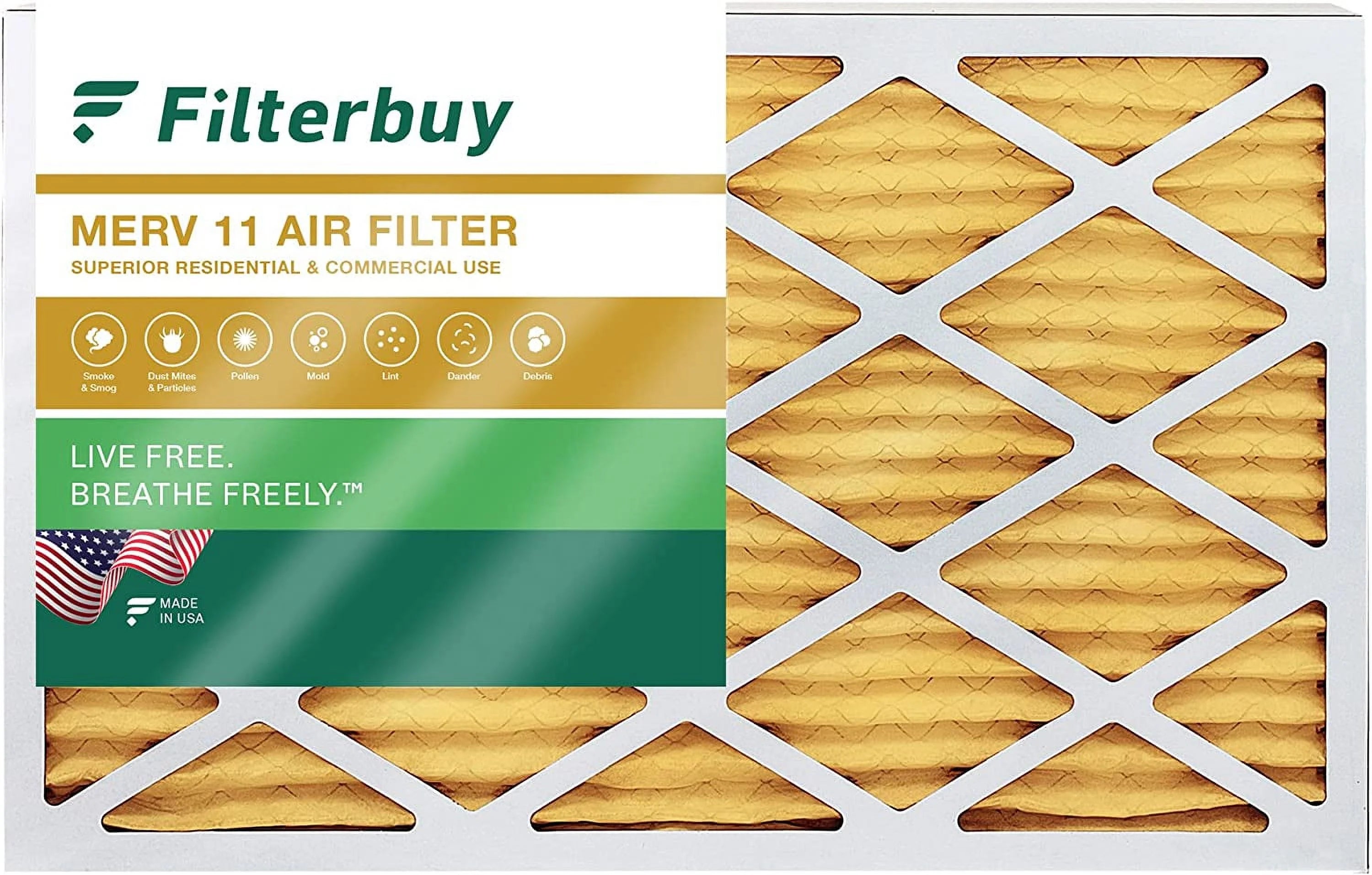 Filterbuy 16x24x4 MERV 11 Pleated HVAC AC Furnace Air Filters (1-Pack)