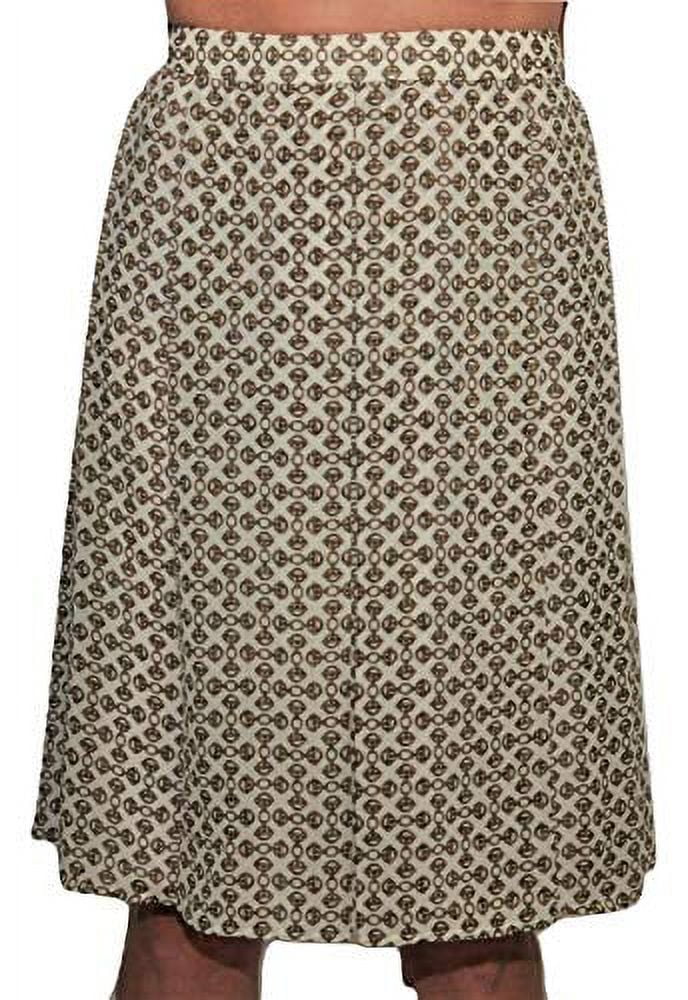 Tory Burch Chain Print Pleated Skirt Silk Chiffon, Harvest Chains, 12