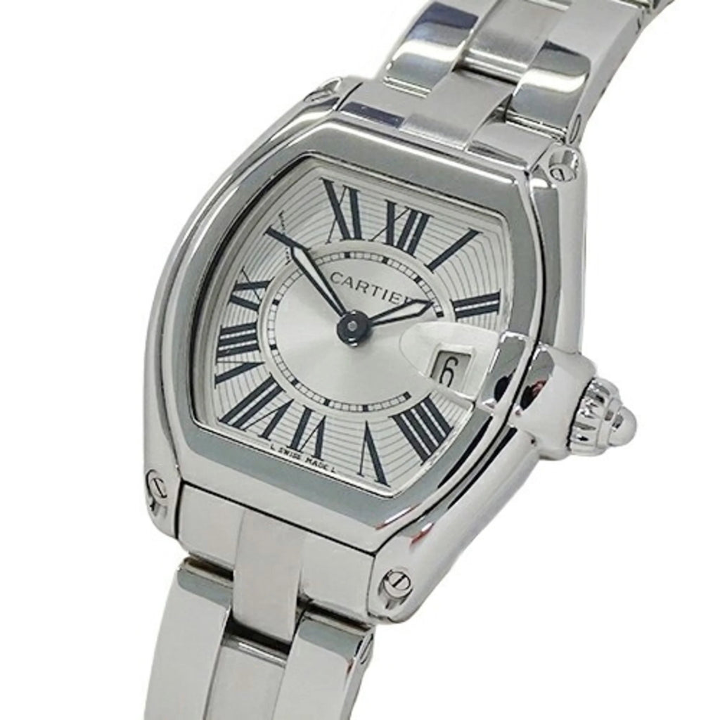 Secondhand Cartier Watch Ladies Roadster SM Date Quartz Rust-resistant Alloy SS W62016V3 Silver Polished (Fair)