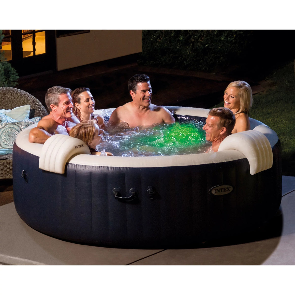 Intex PureSpa Plus Portable Inflatable Hot Tub Jet w/ 6 Filter Cartridges