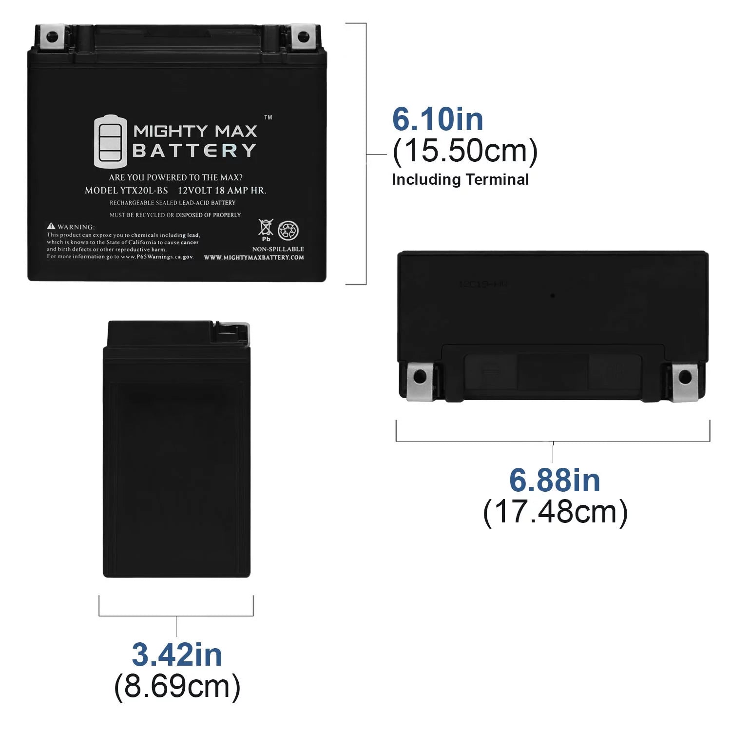 YTX20L-BS Battery Replacement for Kawasaki Jet Ski E1F2G1G2 95-99