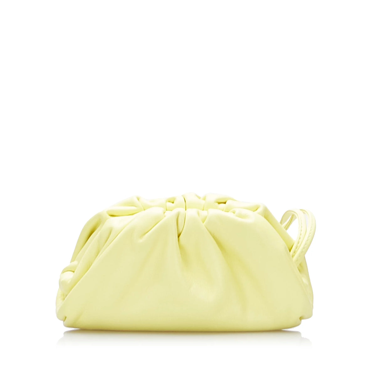 Previously Owned Authenticated Bottega Veneta The Pouch Calf Leather Yellow Crossbody Bag Unisex (Good)