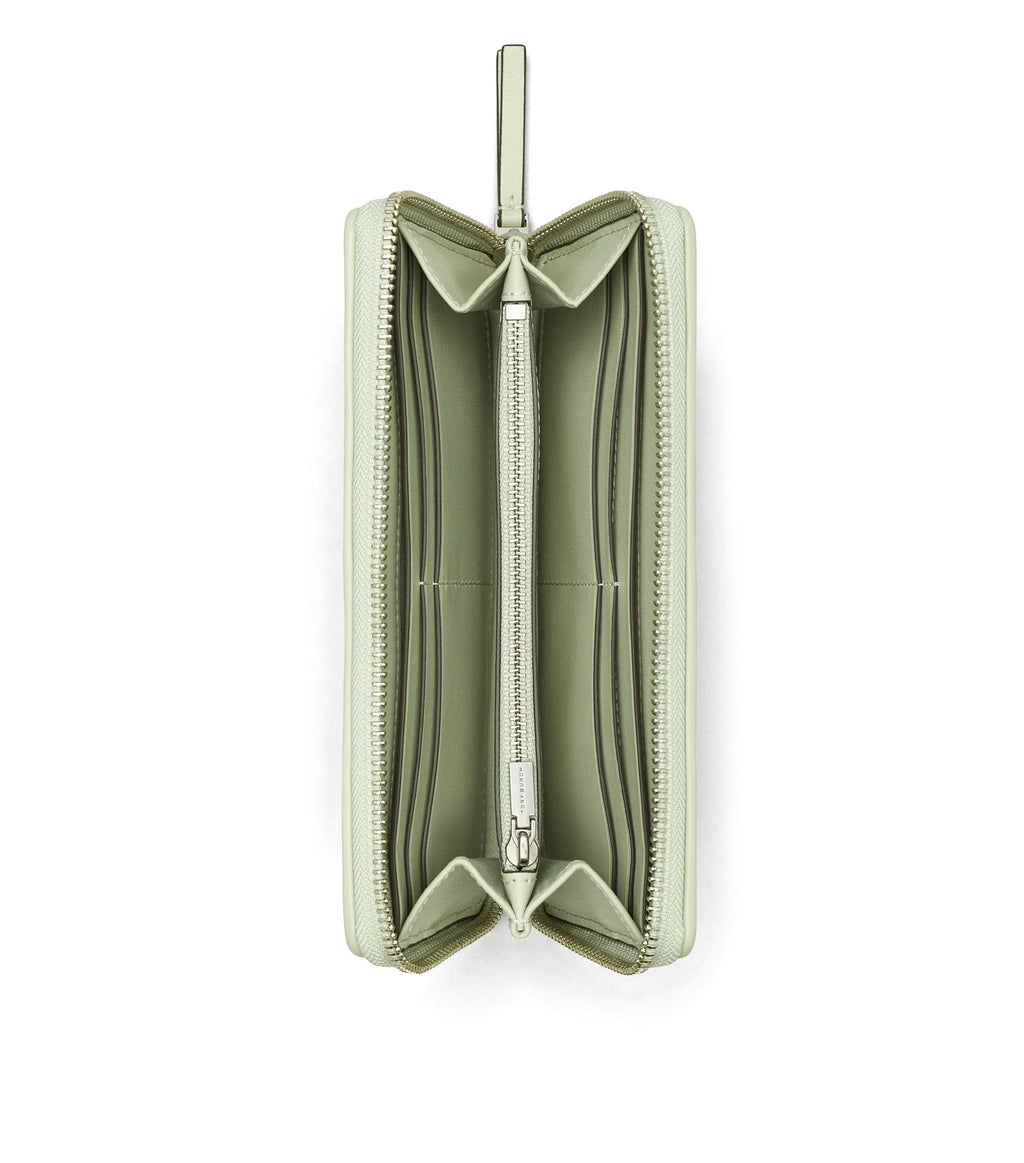 Tory Burch Female Kira Chevron Zip Continental Leather Wallet (Pine Frost)