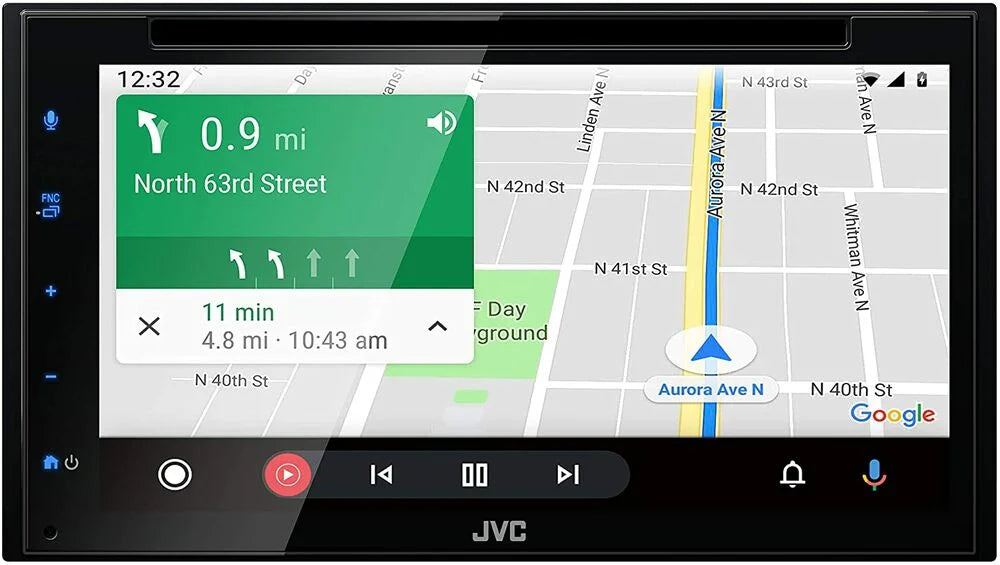 Restored Premium JVC KW-V66BT 6.8-inch Double-Din in-Dash DVD Receiver with Bluetooth, Apple Carplay, Android Auto, and SiriusXM Ready (Refurbished)