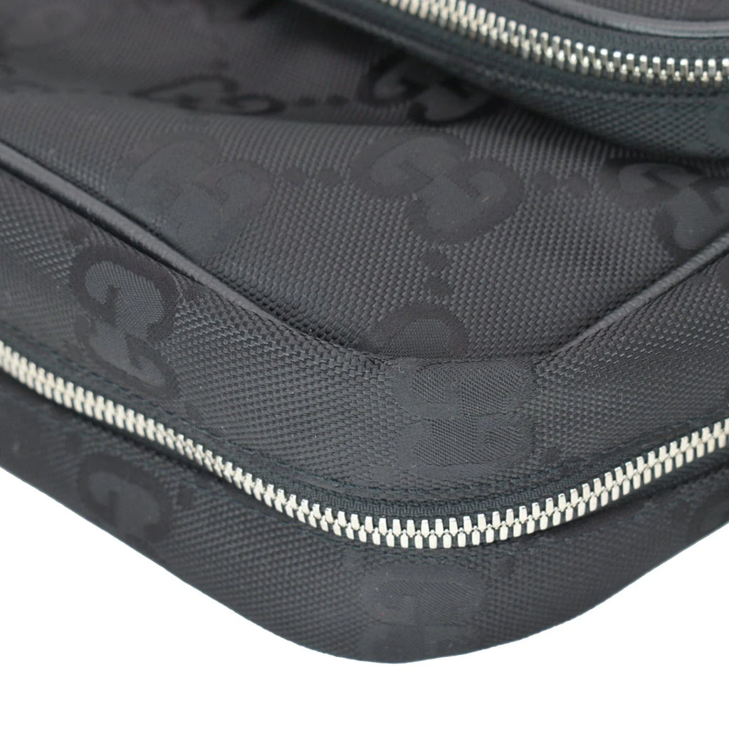 Used GUCCI Off The Grid GG Monogram Nylon Shoulder Bag Black 625858