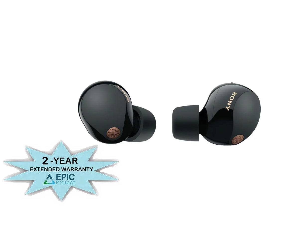 Sony WF-1000XM5-BLACK Wireless Noise Canceling High-Res Earbuds with an Additional 2 Year Coverage by Epic Protect (2023)