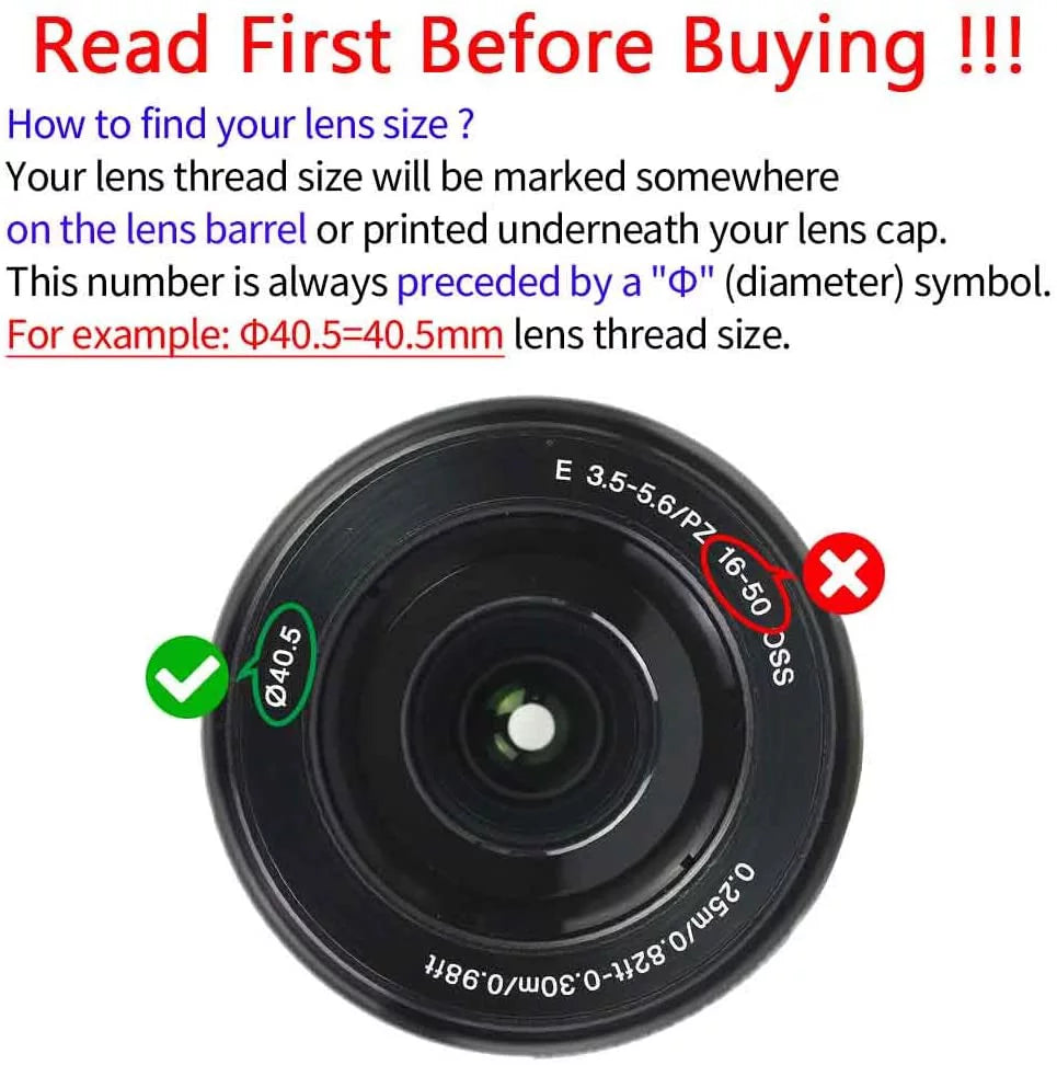 40.5mm Snap-on Lens Cap Cover with Keeper for Sony E-Mount 16-50mm F3.5-5.6 Lens for Sony Alpha a6600 a6500 a6400 a6300