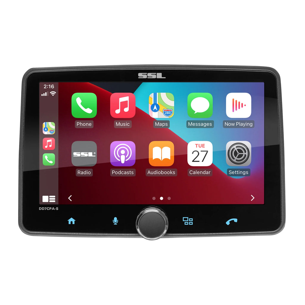 Sound Storm Laboratories DD7CPA-CS Car Audio Stereo – Apple CarPlay, Android Auto, Single Din, 7 Inch Touchscreen, Bluetooth, No CD DVD Player, AM/FM Radio Receiver, Backup Camera