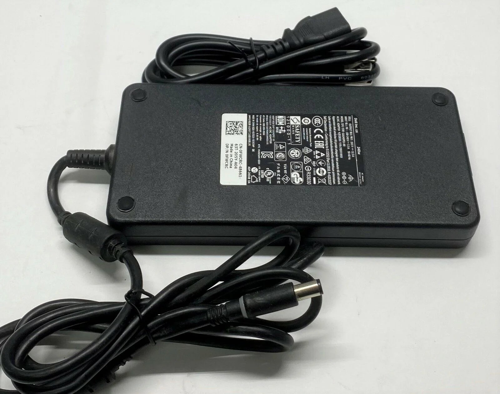 Lot of 10 Genuine Dell 240W 19.5V 12.3A Laptop Power Charger GA240PE1-00 FWCRC