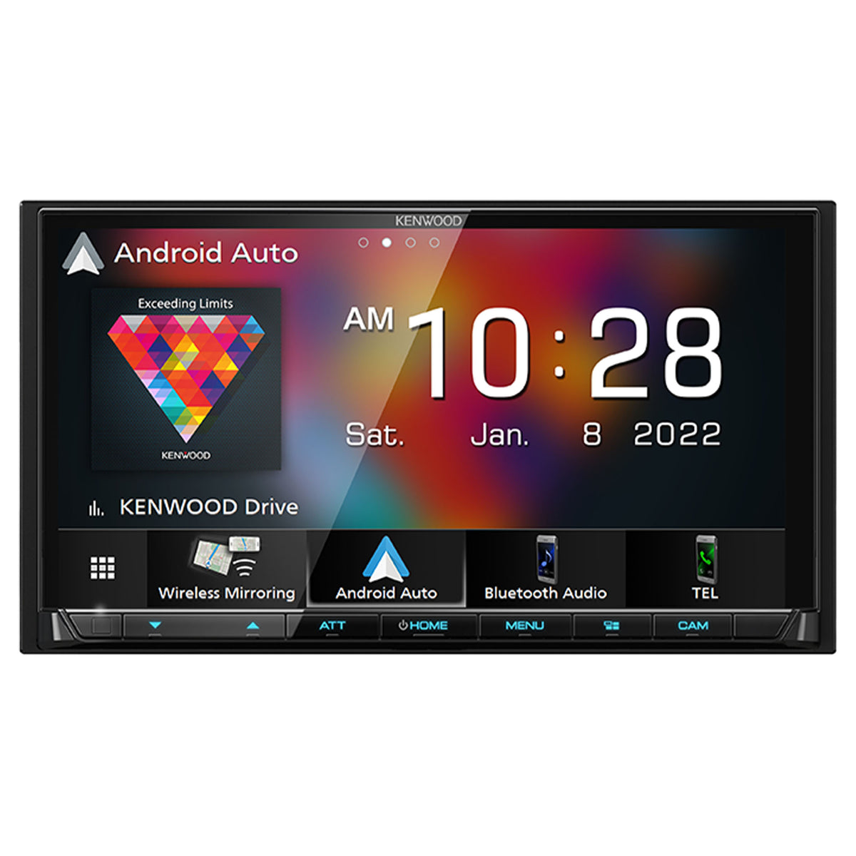 Kenwood DMX9708S MultiMedia Receiver with CMOS-320LP Multi-Angle Rear View Camera with License Plate Mounting